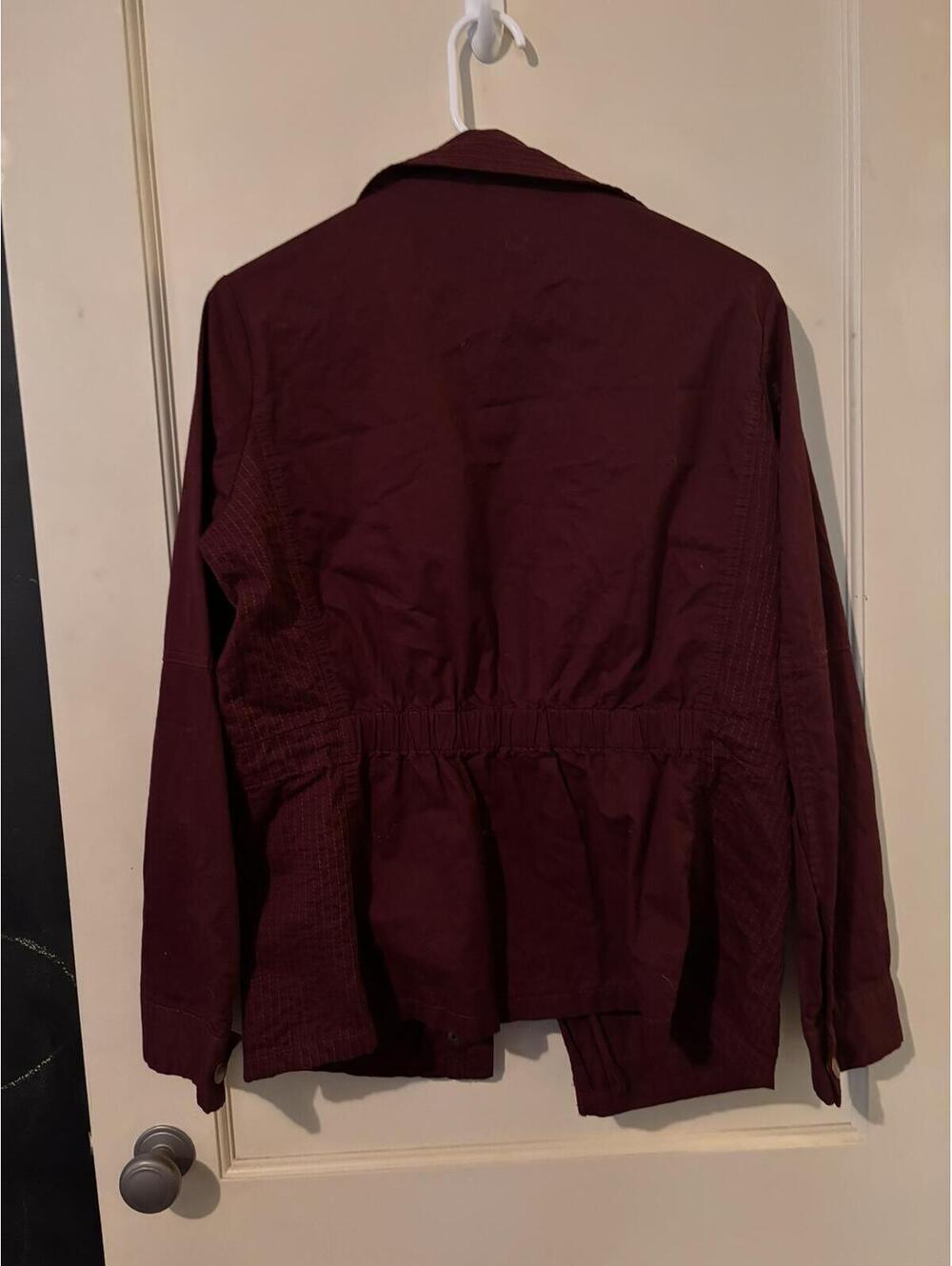 Love Tree Maroon Burgundy Cotton Utility Safari Anorak Jacket Size Large